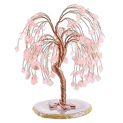 Jovivi Natural Rose Quartz Crystal Tree Tumbled