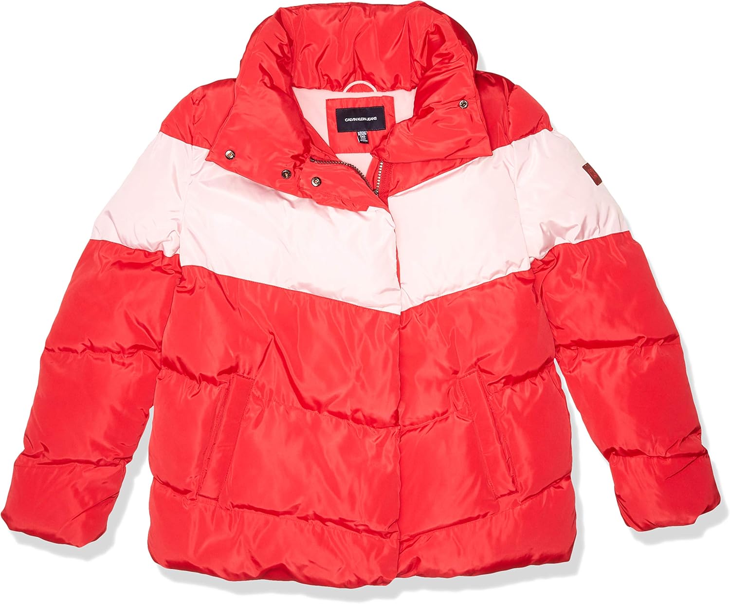 calvin klein colorblock puffer jacket