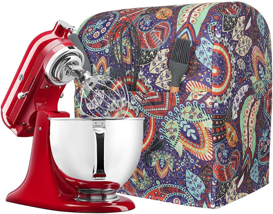 Kitchen Aid Mixer Cover with Pockets, Compatible 5-8 Quart Kitchen Aid Organizer Bag, Stand Mixer Covers Fits All Tilt Head & Bowl Lift Models TFC544