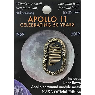 Nasa Apollo 11 Foot Prints 50th Anniversary Lapel Pin Contains Flown Command Module Metal That Went to the Moon