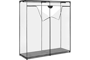Whitmor Extra Wide Clothes Closet - Freestanding Garment Organizer with Clear Cover