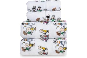 Berkshire Peanuts® Velvetloft® Plush Queen Bed Sheet Set,Extra Warm Fleece Sheets,4-Piece Cute Character Snoopy Printed Soft 