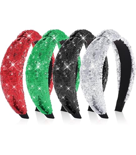 12 Pcs Christmas Headbands Women Wide Retro Snowflake Plaid Holiday Accessories Yilloog 12 Pcs Christmas Knotted Headband Retro Hair Band  main image 2
