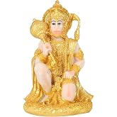 H&amp;W 6''H Blessing A Colored Statue of Hanuman God, Resin India God Statue, Hanuman Sculpture Figurine Decoration