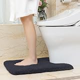 Non Slip Toilet Mat 50x60cm U Shape Black Ultra Thick Microfiber view 2