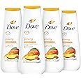 Dove Body Wash Glowing Mango & Almond Butter 4 Count for Renewed, Healthy-Looking Skin Gentle Skin Cleanser with 24hr Renewing MicroMoisture 20 oz