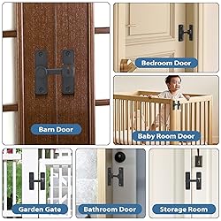 XOOL Barn Door Lock Latch, 90 & 180 Degree Heavy