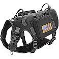 Forestpaw Dog Harness Medium Sized Dog,Tactical Dog Harness with Handle,No Pull Military Dog Harness,Service Dog Vest with Pockets Adjustable for Medium Large Dogs,Black L