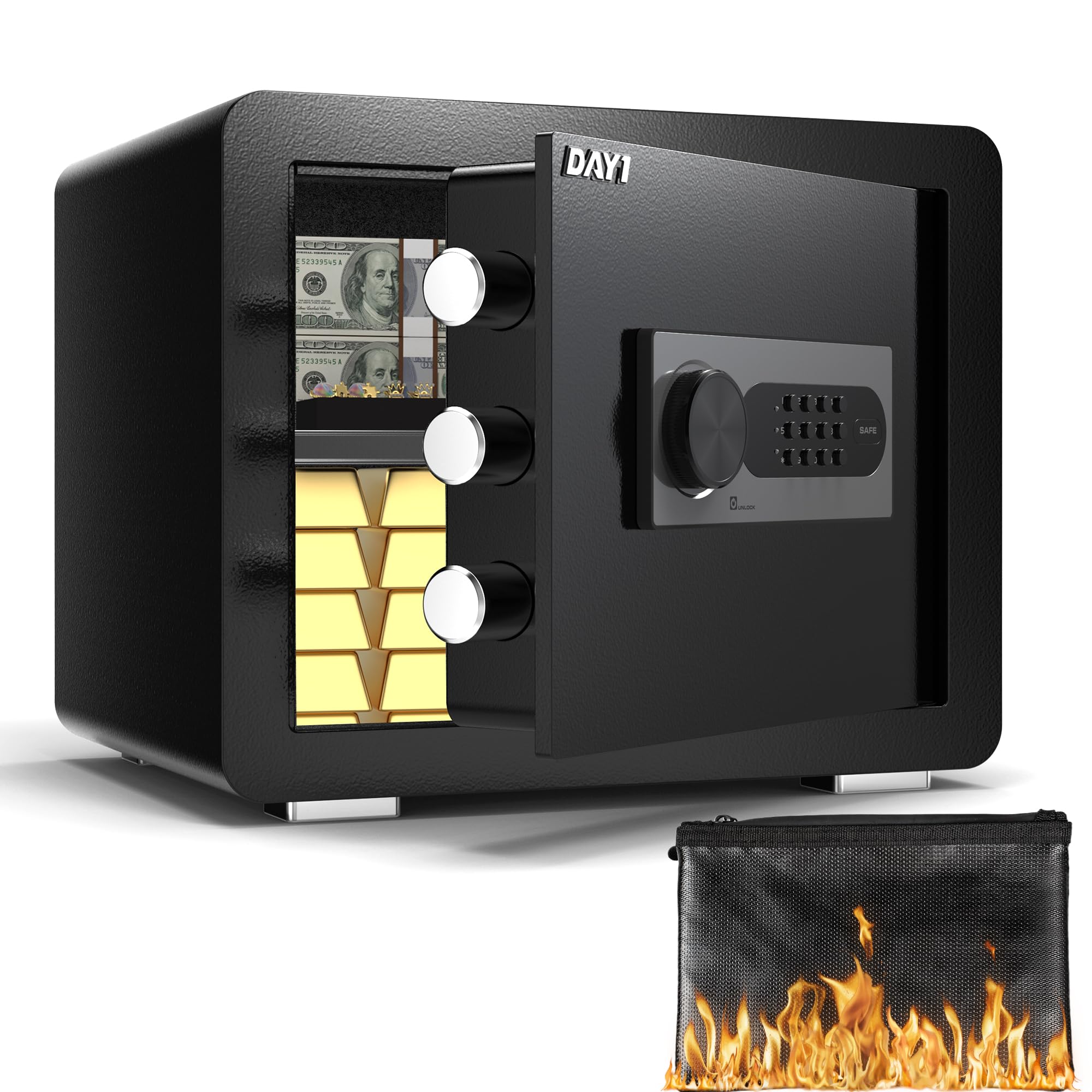 DAYI Safe Box, 0.8 Cubic Feet Home Safe with