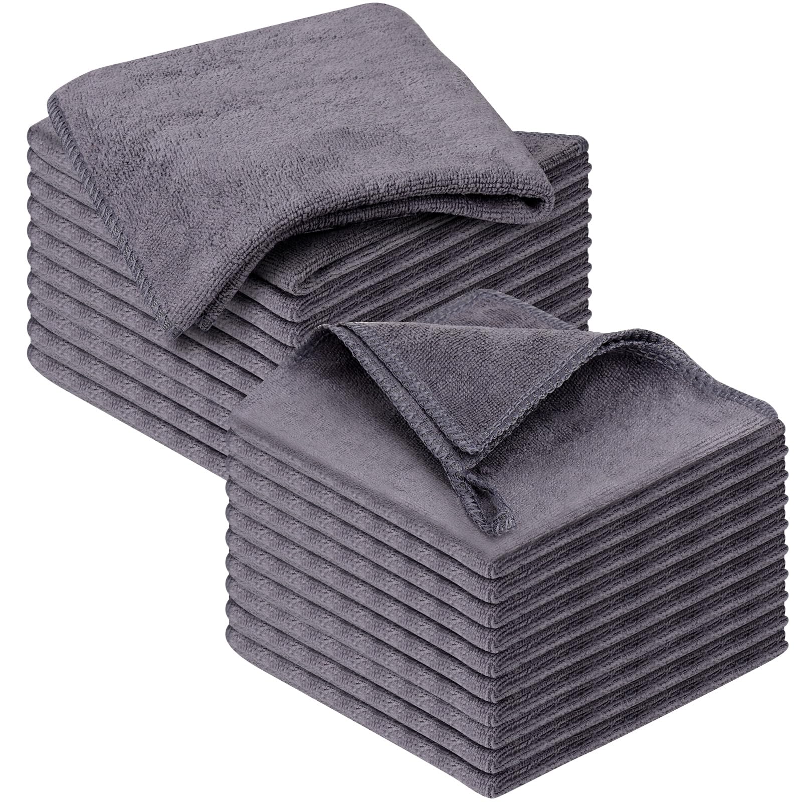 VEVOQIM Pack of 20 Microfibre Cloths, Ultra Absorbent and Lint-Free Microfibre Cloths, Premium Material, All-Purpose Microfibre Cloths, Tea Towels, Microfibre Cleaning Cloth for Kitchens, Cars,