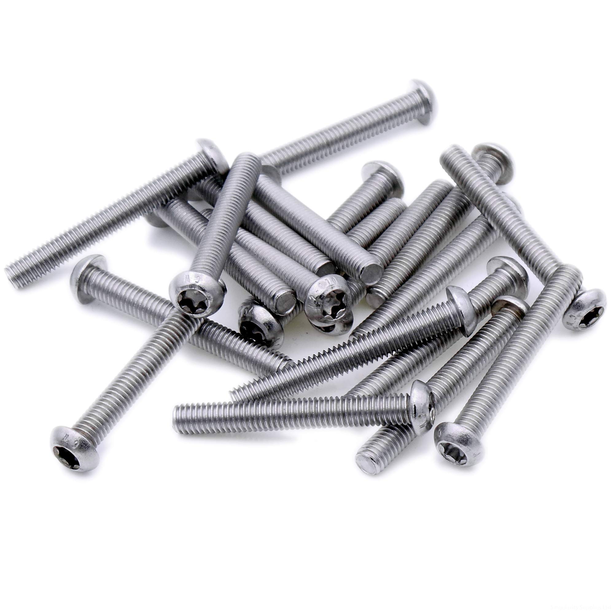 M4 (4mm x 30mm) TX Socket Button Machine Screw (Bolt) - Stainless Steel (A2) (Pack of 20)