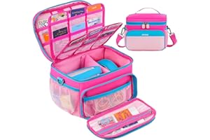 Jaffzora Carrying Case Compatible with Yoto Player 3rd Generation, Travel Storage Bag Holds 30 Cards for Audio Speaker & Headphone Accessories,Pink