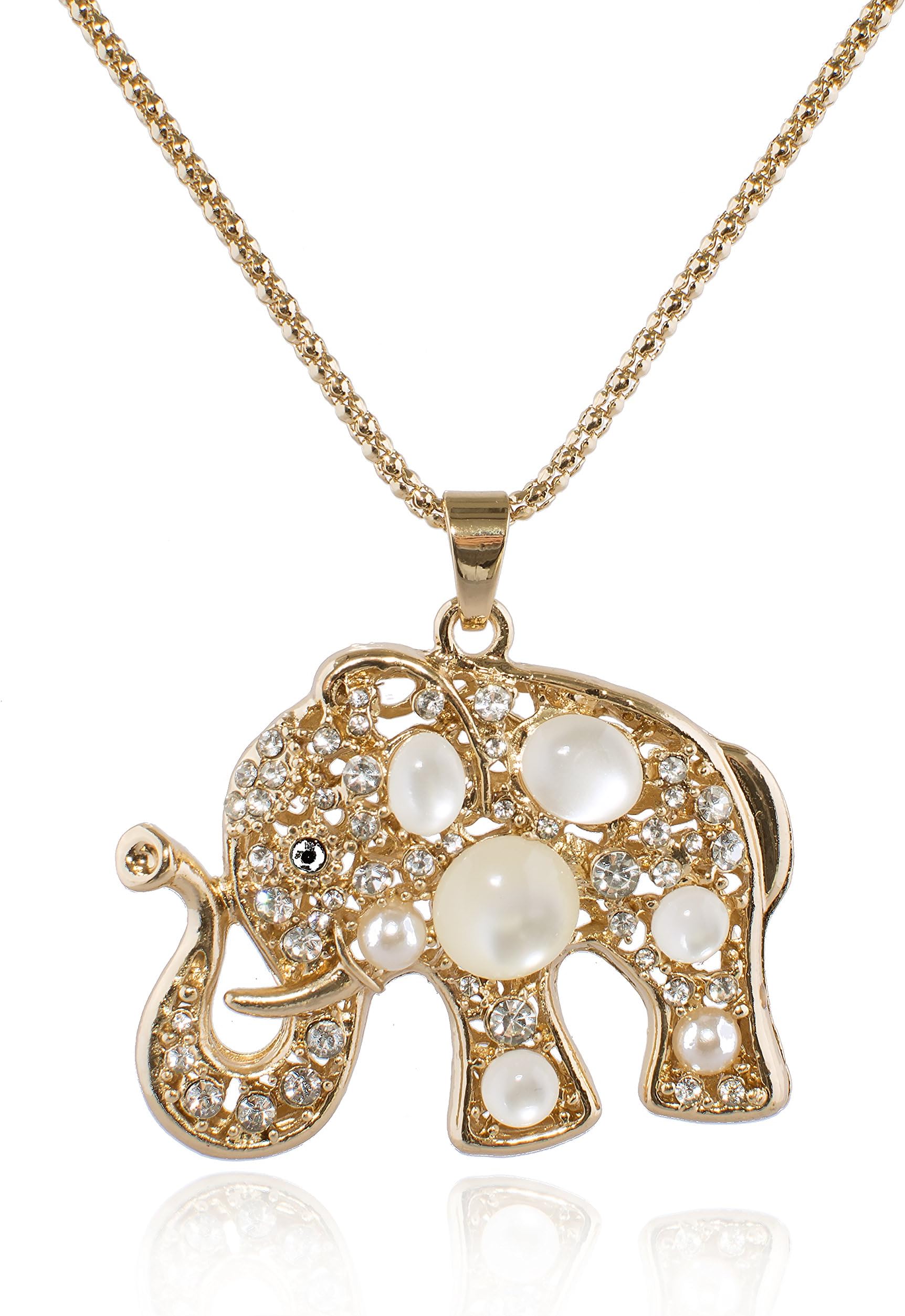Totoroforet Cute Animal Elephant Chain 14 K Gold Plated Pendant Necklace