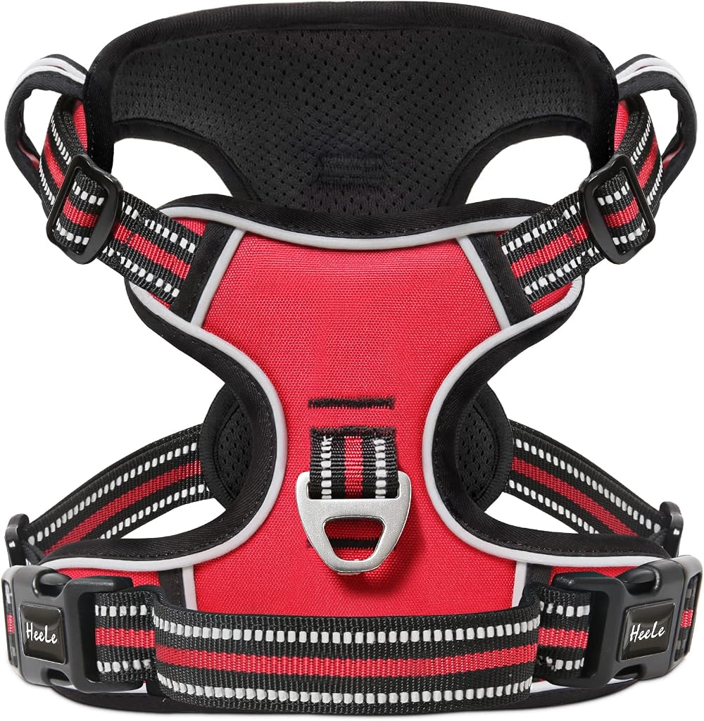 HEELE Dog Harness Small No Pull Reflective Red XS with Handle