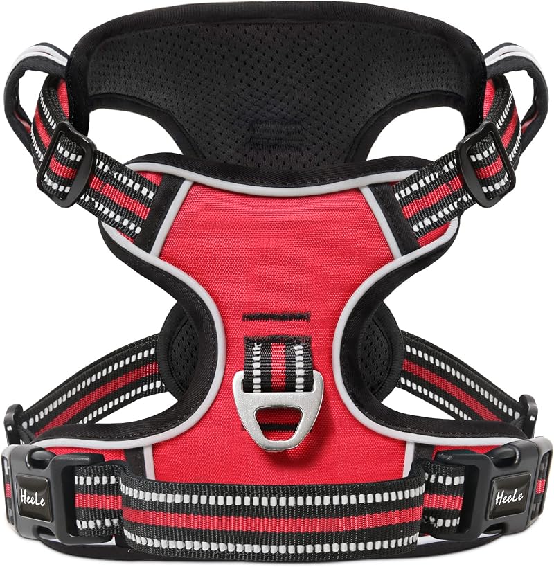 HEELE Dog Harness Small No Pull Reflective Red XS with Handle