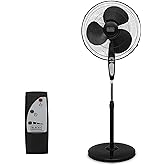 BLACK+DECKER BFSR18B 18 Inches Stand Fan with Remote, Black