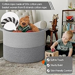 INDRESSME 115L Extra Large Blanket Basket, Cotton