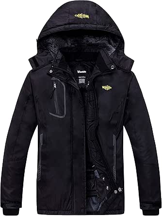 Wantdo Women's Mountain Waterproof Ski Jacket Windproof Rain Jacket Winter Warm Hooded Coat