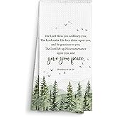 Sviojuce Woodland Christian Scripture the Lord Bless You Kitchen Towels Decorative 16x24, Bible Verse Numbers 6:24-26 Dish Towel Cloths Dishcloth Tea Towel, Religious Bathroom Kitchen Hand Towel Decor