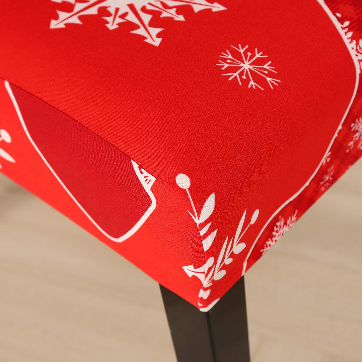 Ogrmar 4PCS Stretch Removable Washable Dining Room Chair Protector Slipcovers Christmas Decoration/Home Decor Dining Room Seat Cover: Furniture & Decor