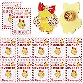Quelay 24 Pack Cheer Team Gifts Bulk Cheerleader Duck Pins Brooches You've Been Cheer Ducked Tags Team Inspirational Gift Accessories for Teammates