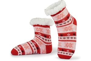 Sooneeya Kids Slipper Socks - Girls Boys Christmas Anti-Slip Socks - Warm Thick Lining Cozy Soft Indoor Gifts