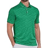 ZITY Mens Print Polo Shirts Short Sleeve Moisture Wicking Shirts for Men Golf Tennis Daily Casual Collared T-Shirt