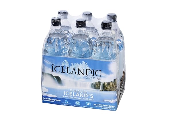 ICELANDIC GLACIAL NATURAL SPRING WATER, 1 LITER, 6 COUNT