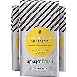 AmazonFresh Just Bright Whole Bean Coffee, Light Roast, 12 Ounce (Pack of 3)