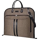 BALEINE Travel Garment Bag, Travel Suit Bag for Men, 42'' Waterproof Carry on Garment Bag for Hanging Clothes, Garment Duffel Bag for Travel Business (Brown)