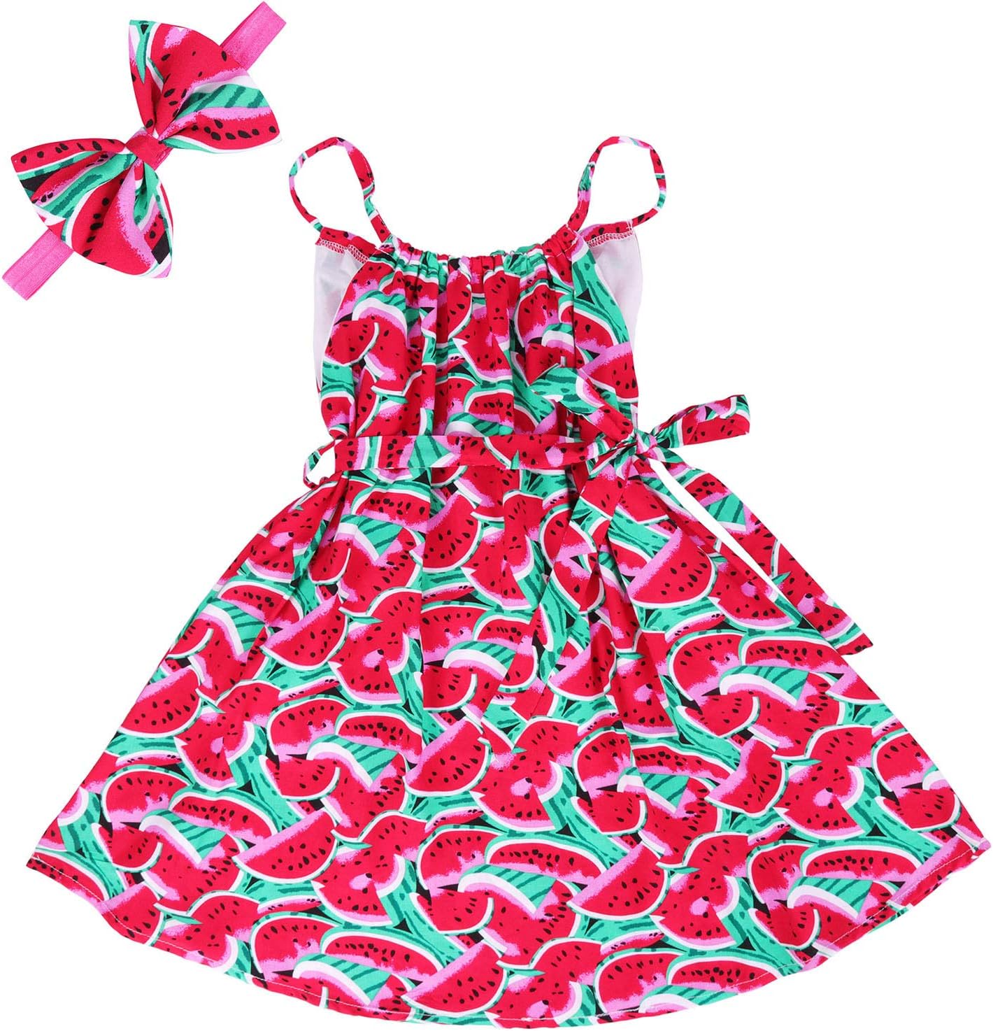 Toddler Girls Floral Ruffle Halter Dress Kids Sleeveless Maxi Beach Sundress
