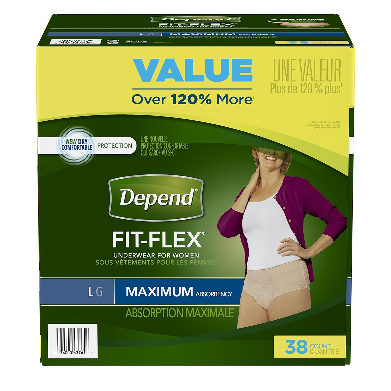 Depend Incontinence Maximum Absorbency L Underwear for