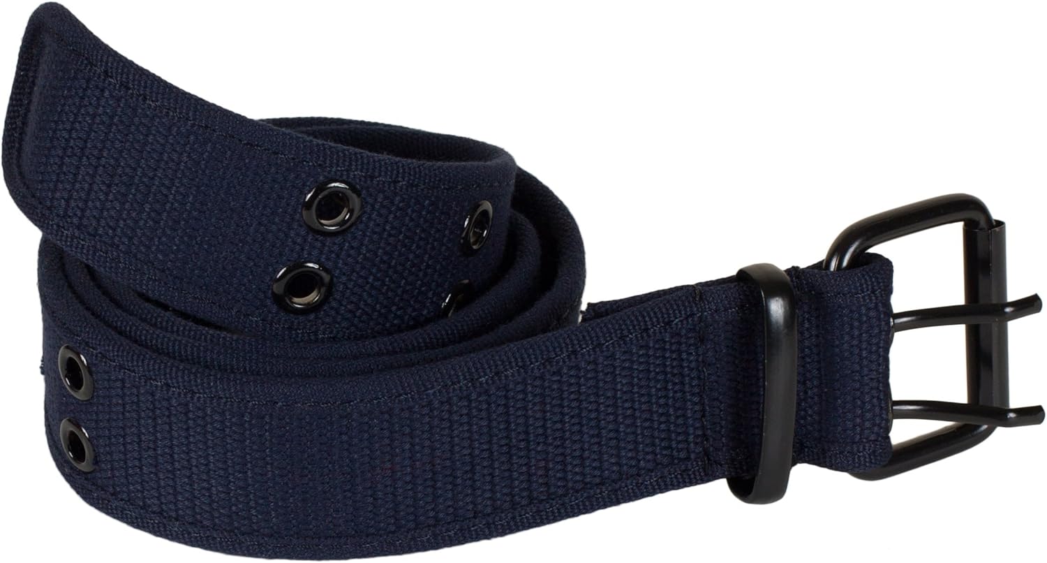 DRY77 Unisex Double Grommet Adjustable Canvas Belt For Men Women at