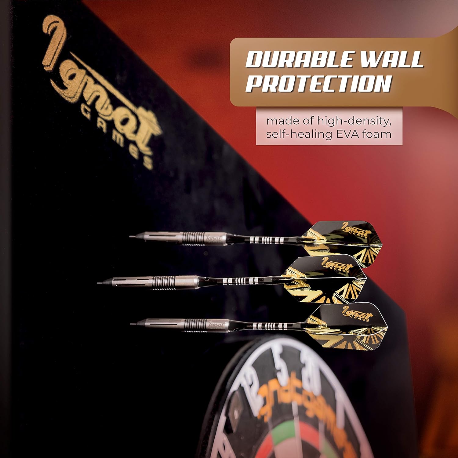 IgnatGames Dart Board Wall Protectors - EVA Foam Dartboard Backboard for Sisal/Bristle Dartboards - Rectangular Dartboard Surround : Sports & Outdoors