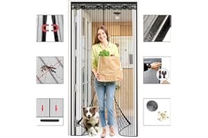 WTHYGB Magnetic Screen Door 36X83IN with Magnets Polyester Heavy Duty Mesh Curtain, Keep Bugs Out, Pet and Kid Entry Friendly