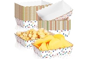 Dunzoom 60 Pcs Christmas Paper Plates Food Trays Plaid Light Nutcracker Gingerbread Christmas Movie Snack Tray Disposable Xmas Paper Boat Bowl for Nacho Popcorn Holiday Party Supplies(Bright)