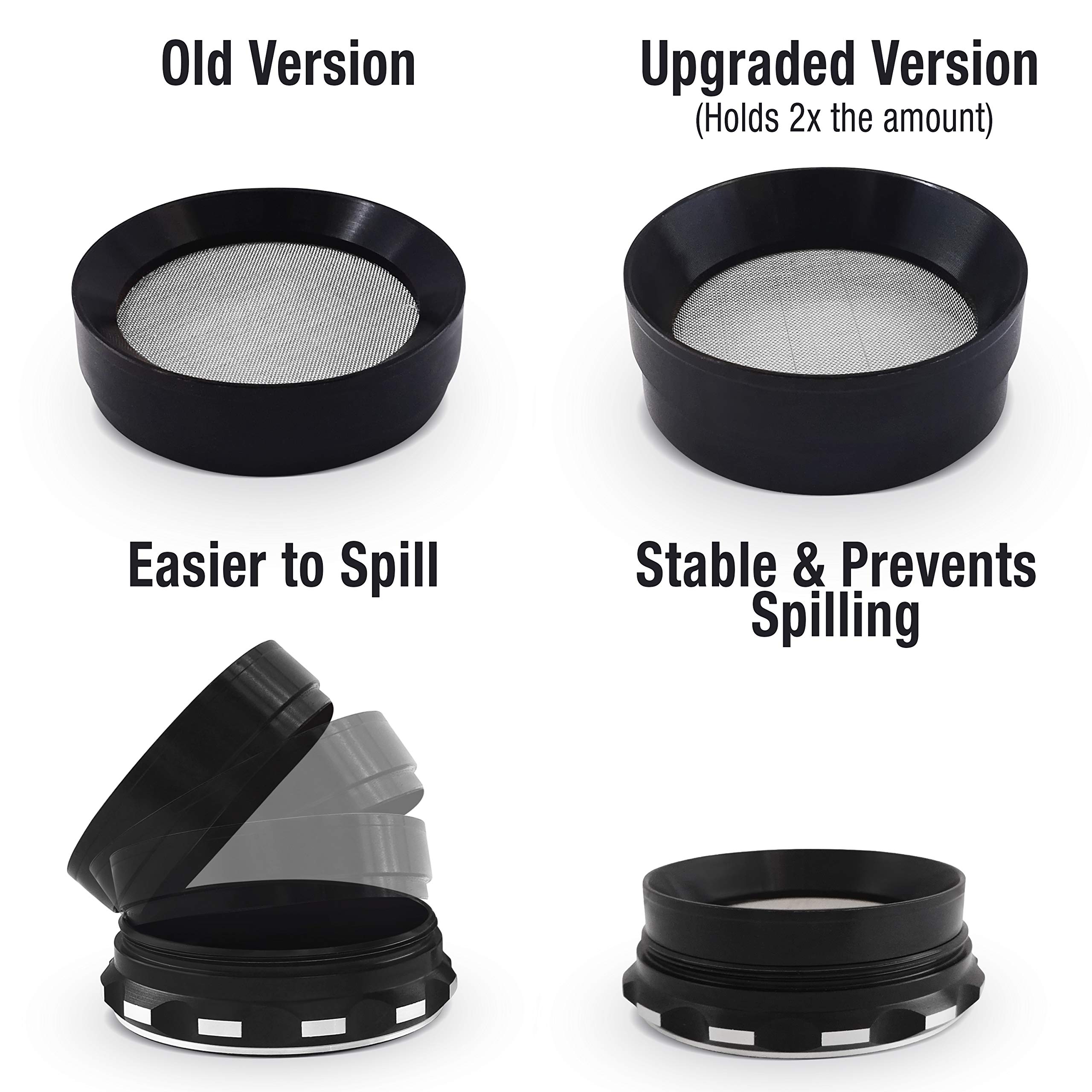 [Upgraded Version] Best Herb Grinder By Kozo Grinders. Large 4 Piece, 2