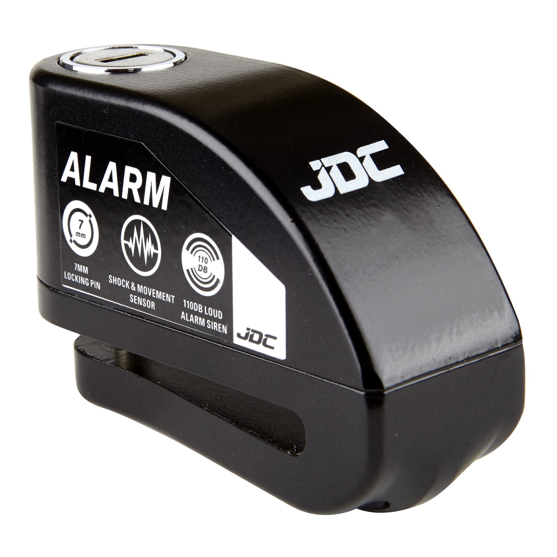 JDC Motorcycle Motorbike Bicycle Electric Bike Scooter Disc Lock Security Waterproof With Reminder Cable 110db ALARM - Jaws - Black