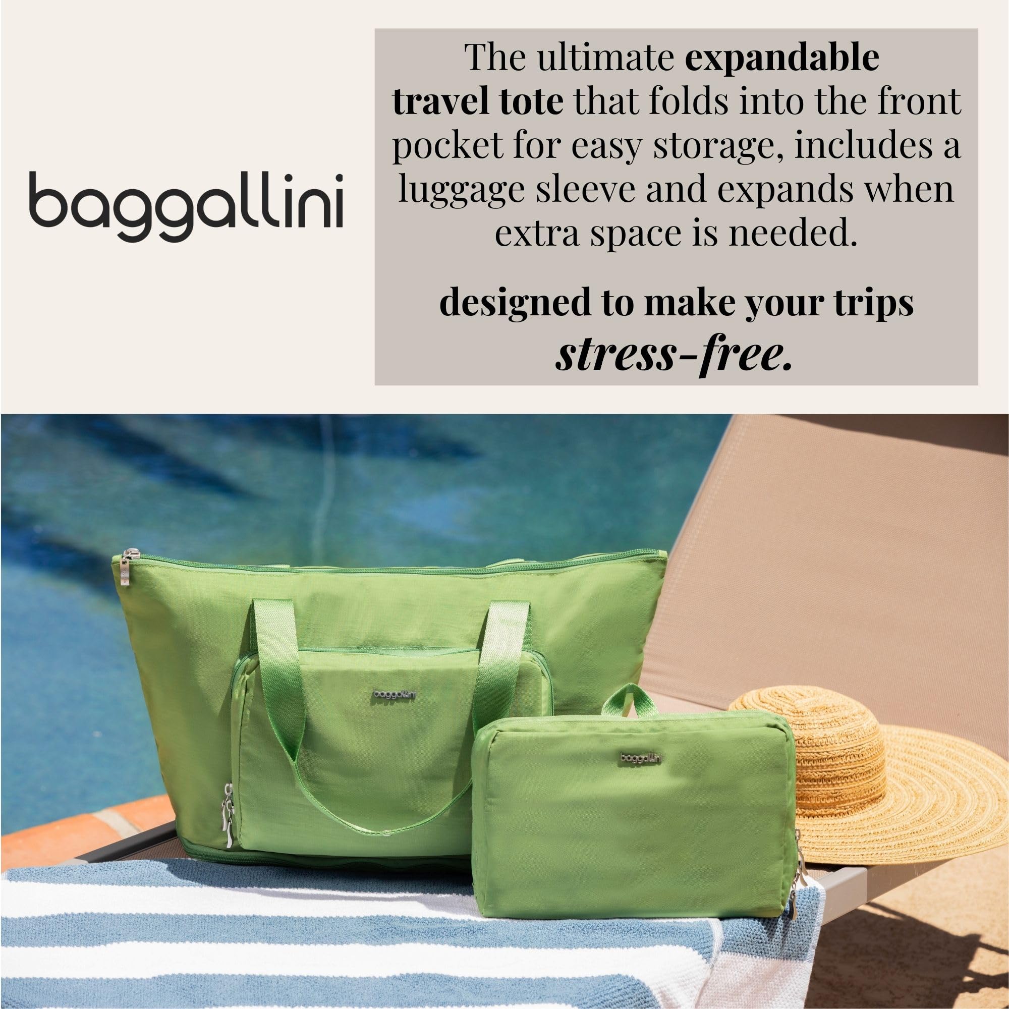 Baggallini Carryall Expandable Lightweight Travel Tote 22