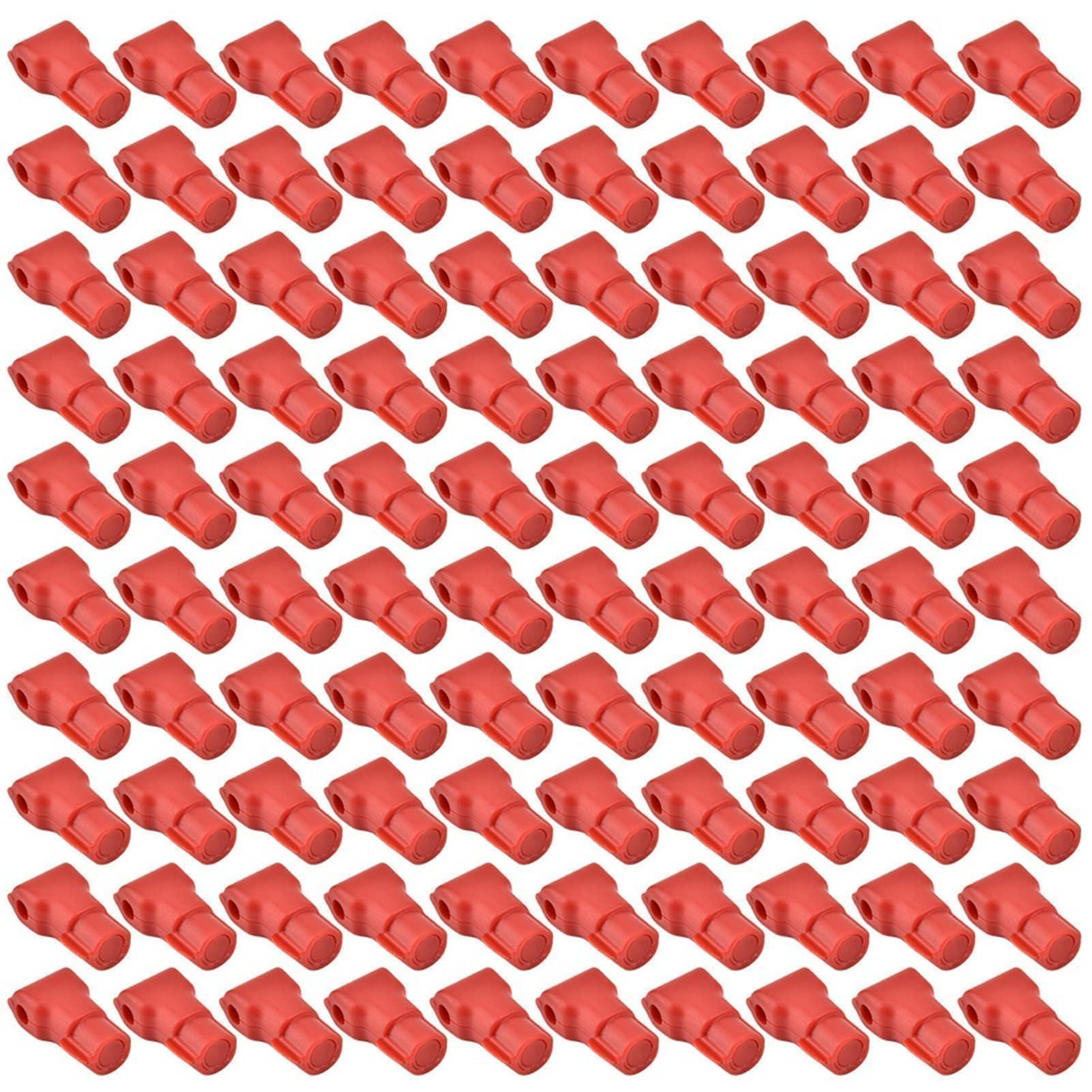Beufee 100PCS Stop Peg Lock, Red Security Peg Hook Locks Stop Lock Retail Anti Theft Equipment Security Tag Magnetic Key Anti Theft Clothing Tag (7MM)