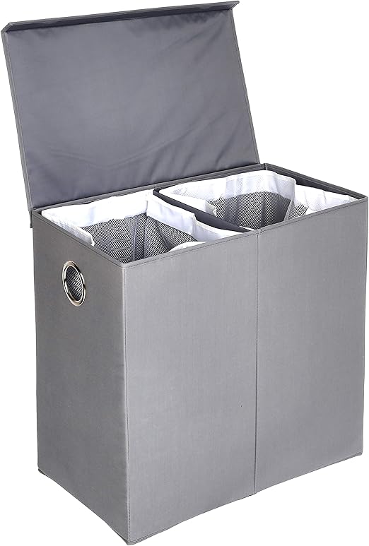 laundry hamper with divider and lid