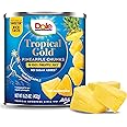 Dole Canned Fruit, Tropical Gold Pineapple Chunks in 100% Pineapple Juice, Gluten Free, Pantry Staples, No Sugar Added, 15.25 Oz
