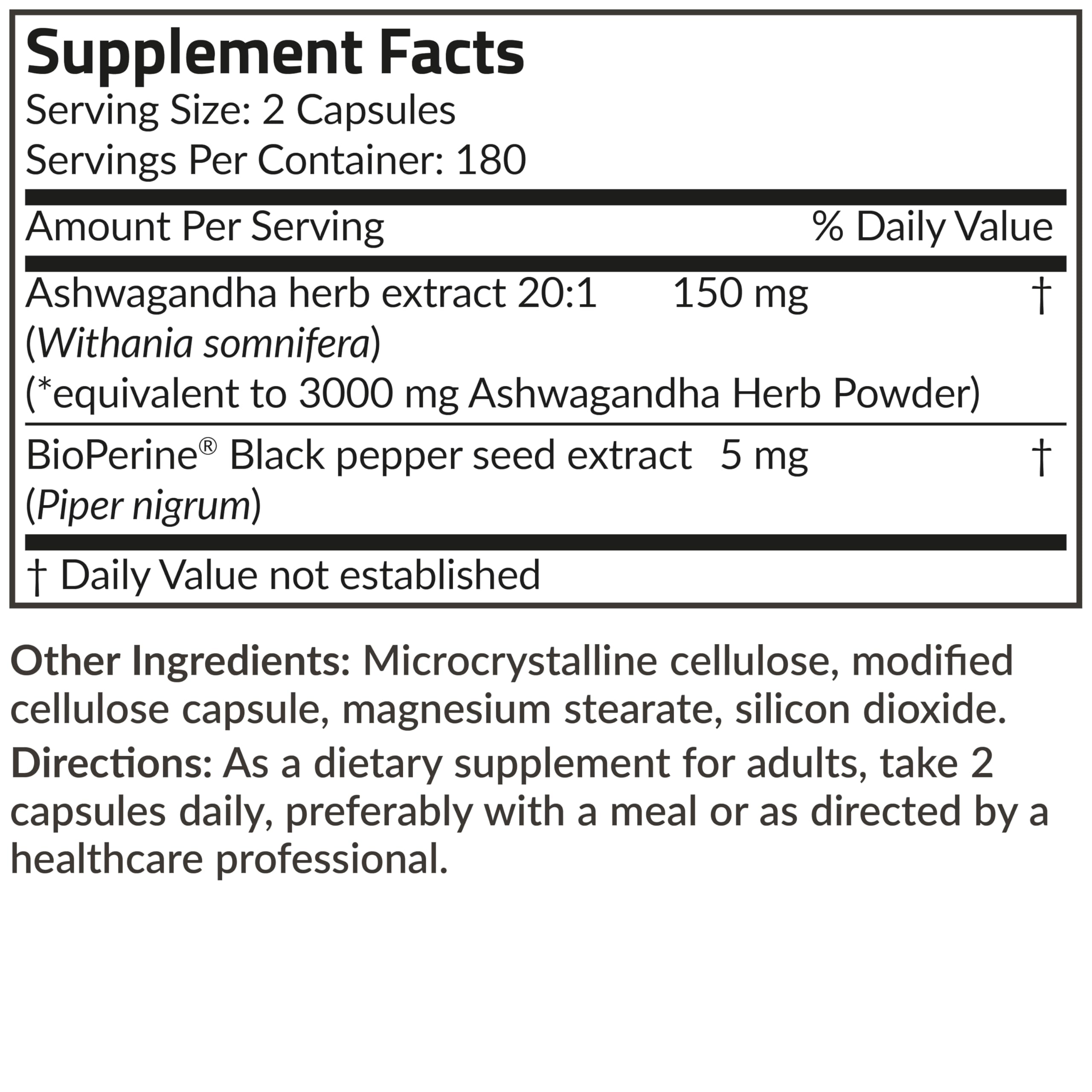 Futurebiotics Ashwagandha Extra Strength Stress & Mood Support with BioPerine - Non GMO Formula, 360 Vegetarian Capsules