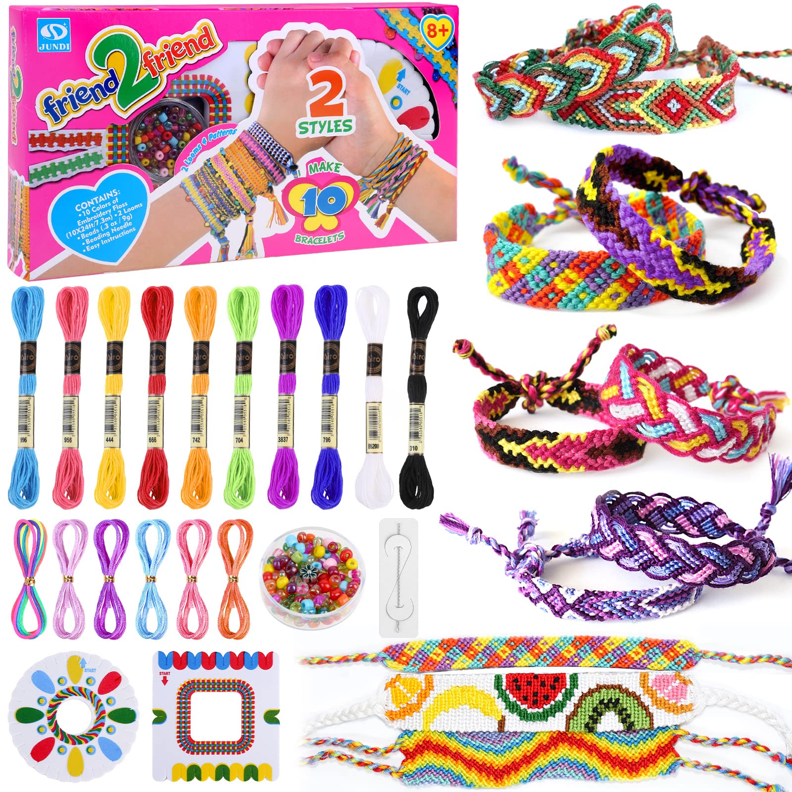 modacraft Friendship Bracelet Making Toys for Girl , Friendship DIY Craft Kit for 8-14 Years Old Kid Jewellery Making Kits Birthday Gifts , Present for Girls