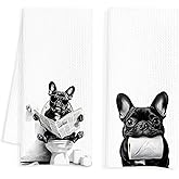 INDAJEDN French Bulldog Gifts Hand Towels for Bathroom Set of 2, French Bulldog Dog Bathroom Decor, Frenchie Wash Decor, Frenchie Gifts for Women, 16x24 Inch