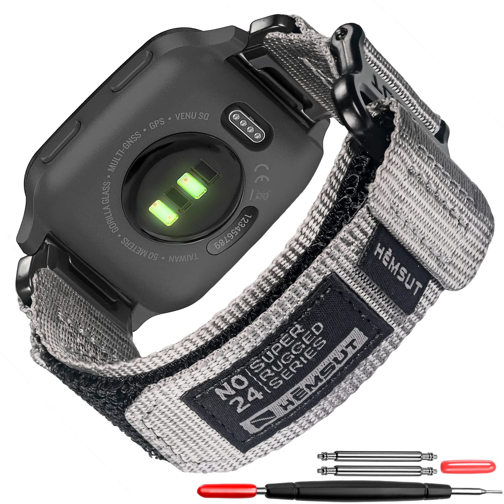torbollo Compatible for Garmin Watch Band Venu 2 / Venu 3【Venu 2 / Venu 3 Only, Excluding Venu 2S】 Quick Release Pins, Super Rugged Nylon Sports Strap With Woven Loop Design, 22mm Replacement Strap