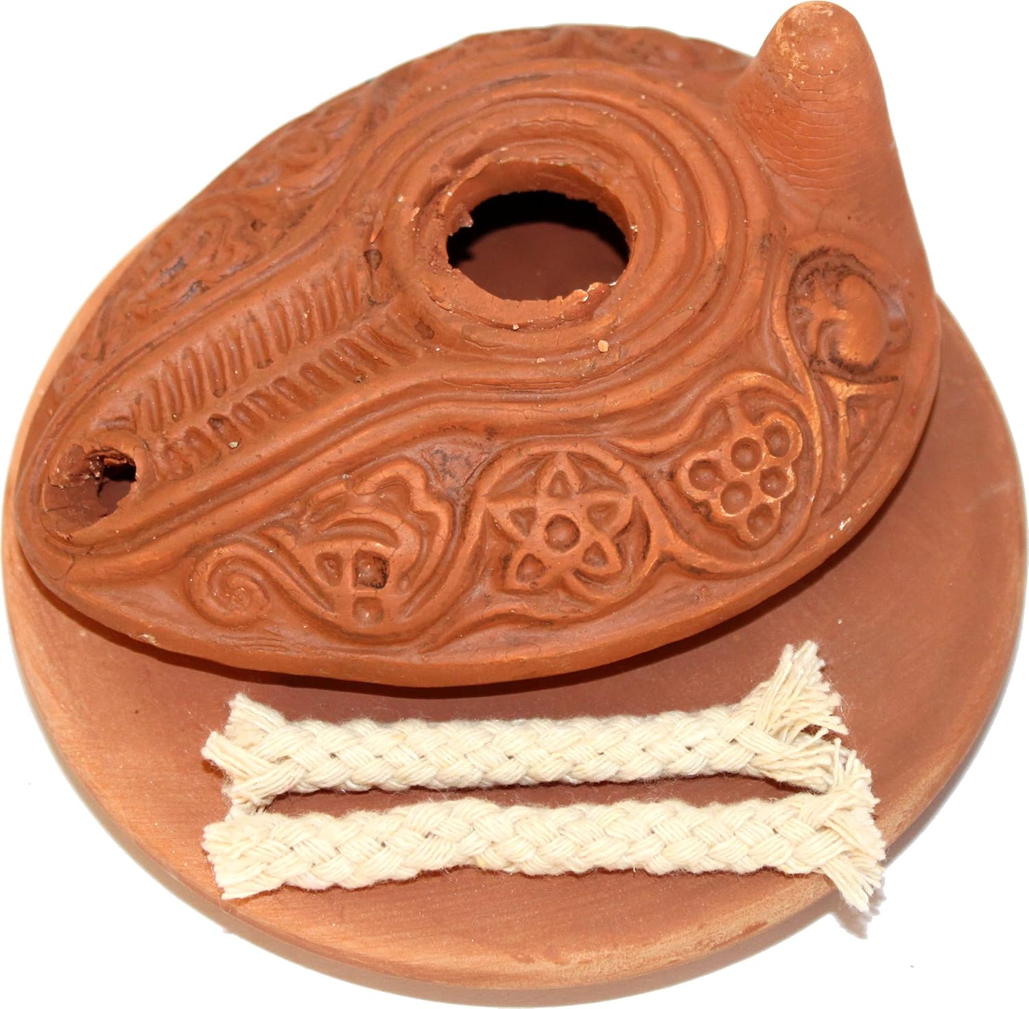 Oil Lamps & Accessories - Herodian Ancient Biblical Oil Lamp Replica (Byzantine I / Plate)
