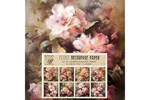 FLONZ Decoupage Paper Pack (24 Sheets 6"x6") Morning in Beautiful Garden # Vintage Styled Pattern Paper for Decoupage, Craft and Scrapbooking