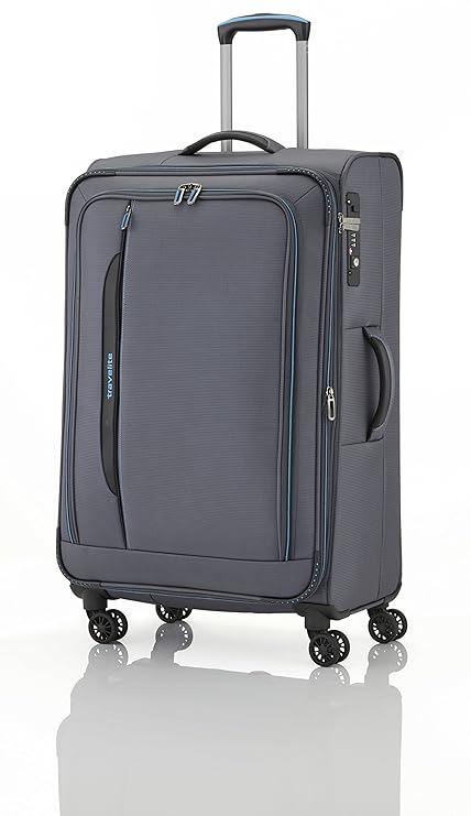 Crosslite (Neue Serie) Trolley-Koffer-L + Bordtasche von Travelite 77x47x30/34cm, 4 Doppel-Rollen, 3,6 kg, 102/115 Liter, Deh
