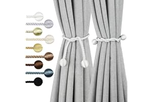 Nieffeiy Curtain Tiebacks Outdoor Elegant Decorative Tie Backs Modern Rope Tiebacks for Drapes Window Curtain Holdbacks for Draperies (White, 4)
